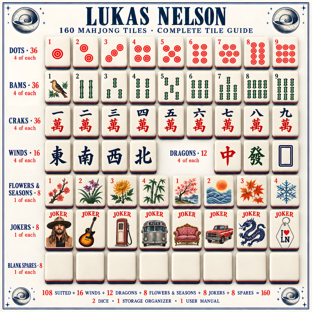 Premium LKNS Mahjong Tiles Set TTMH