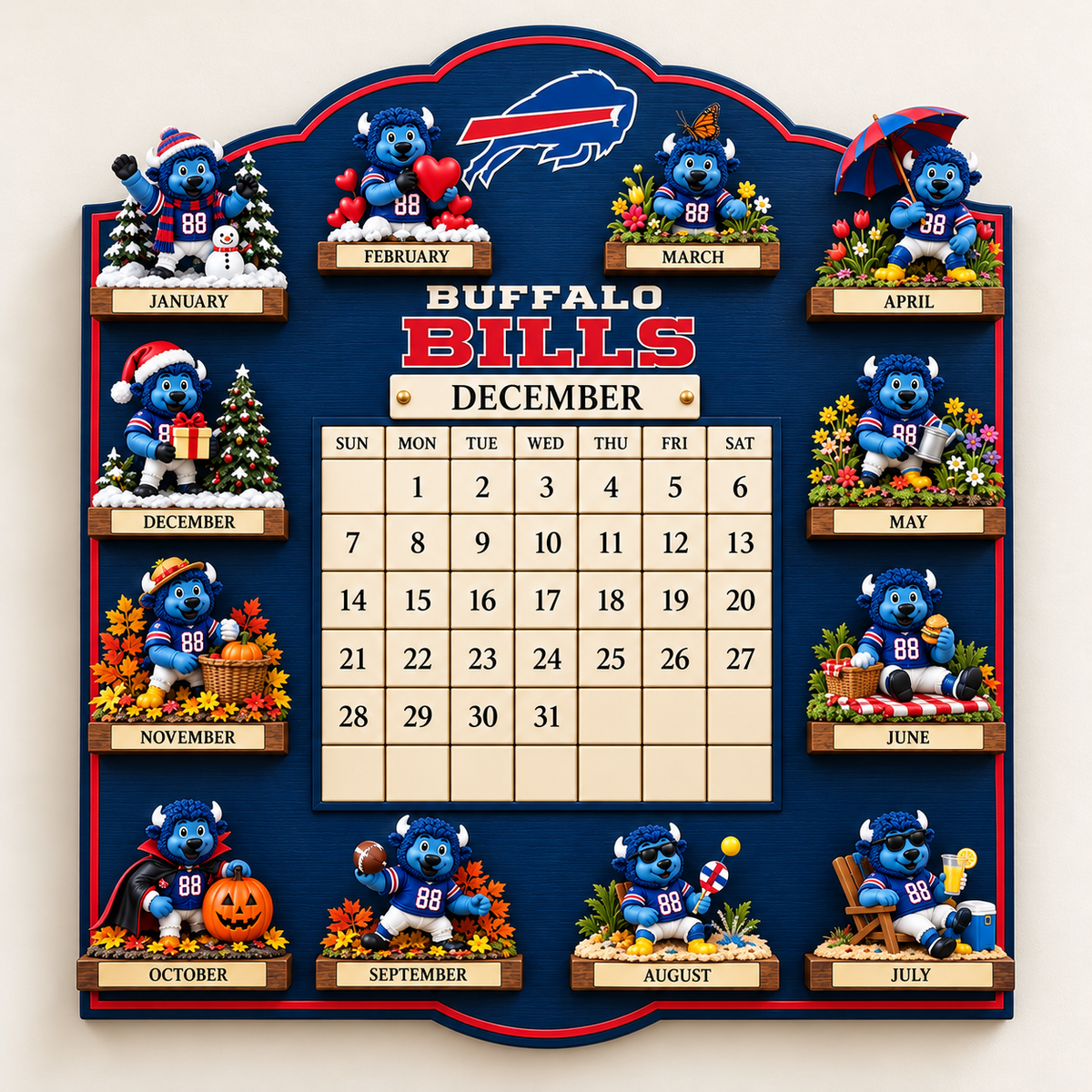 BFBL Premium Perpetual Wall Calendar NPL