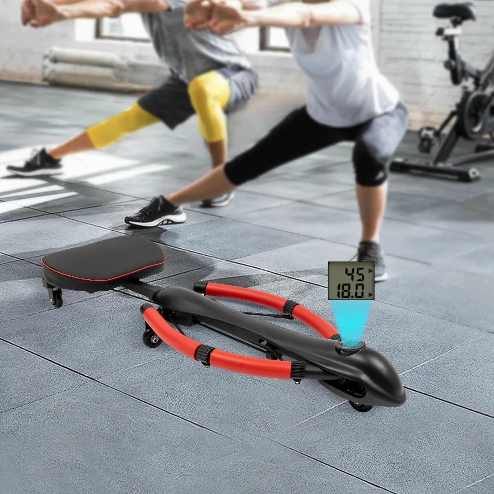Home Abdominal Rolling Machine, Abdominal and Full Body Exercise Equipment, Strength Training, 150k Load Capacity Red/Yellow