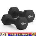 2lb Neoprene Coated Hex Dumbbell Pair Anti-Roll Anti-Slip Ergonomic Design Free Weight Exercise Equipment Home Gym Fitness