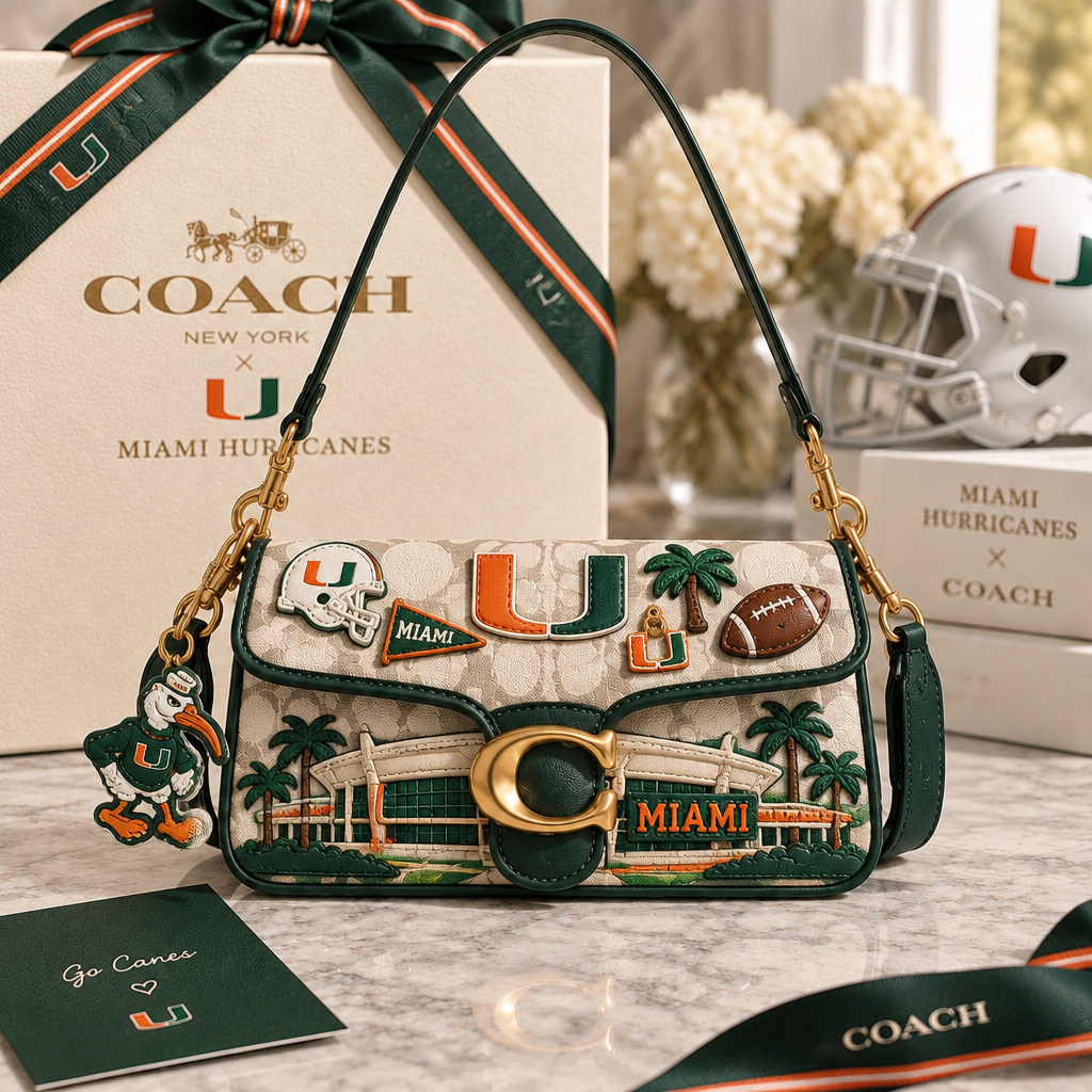 Miami Hurricanes Coach Shoulder Cross With Charm